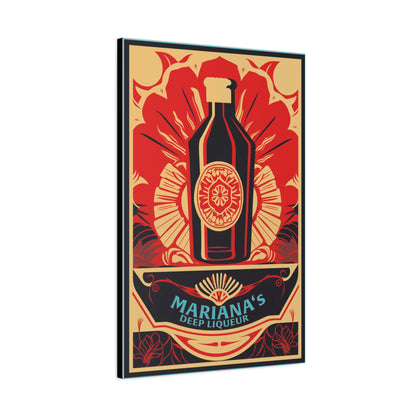 "Vintage Mariana's Deep Liqueur Bottle Poster - Frameless Stretched Matte Canvas Wall Art" Matte Canvas, Stretched, 1.25"