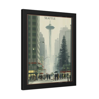 Seattle Vintage Travel Poster — Framed Paper Poster