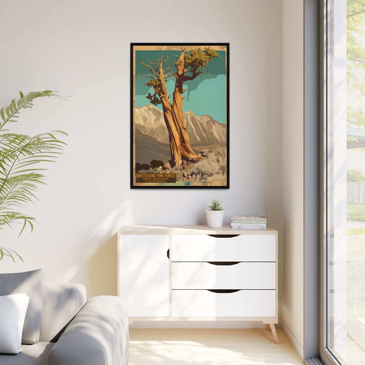 Bristlecone Pine Forest Vintage Art Print — Framed Matte Canvas