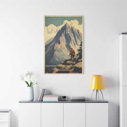 "Central Rocky Mountains Colorado Poster - Matte Stretched Canvas Wall Art" Matte Canvas, Stretched, 1.25"