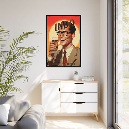 "Vintage Indo Beer Poster - Indonesisch Bier 1965 Matte Canvas Wall Art with Black Frame" Matte Canvas, Black Frame
