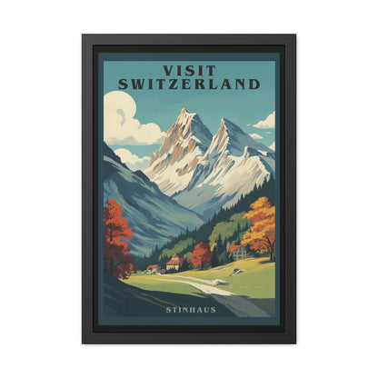 Vintage Swiss Travel Poster - 'Visit Switzerland' Stinhaus Scenic Artwork Framed Posters