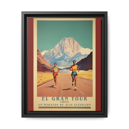 "El Gran Tour Chile Marathon – High Elevation Race Art Print"Matte Canvas, Black Frame