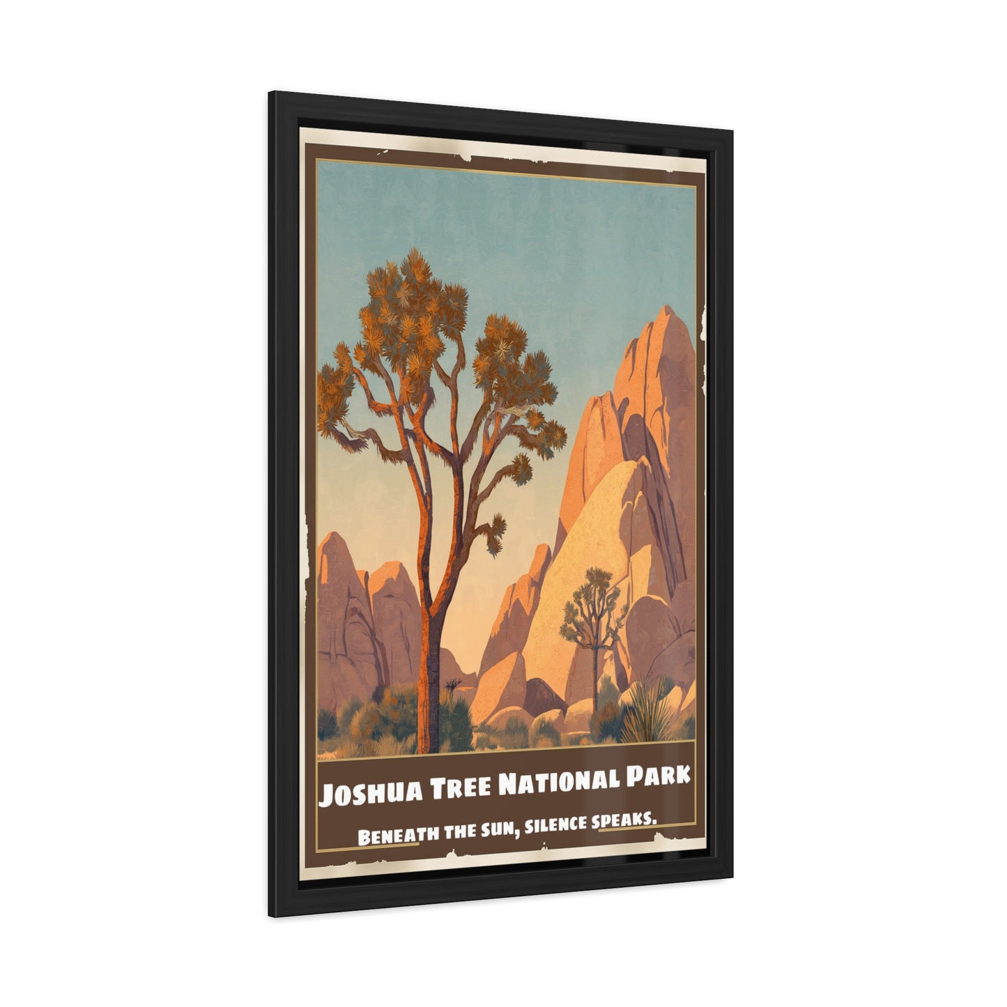Joshua Tree National Park Framed Poster — Vintage Desert Travel Art Print_M