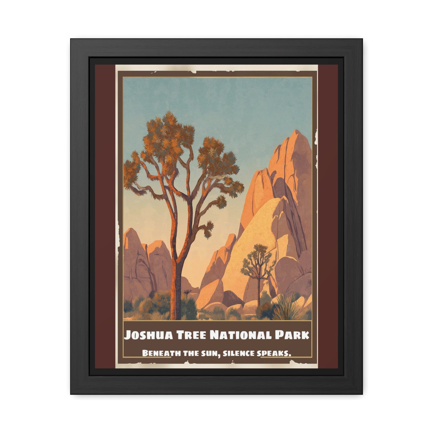 Joshua Tree National Park Framed Poster — Vintage Desert Travel Art Print_M