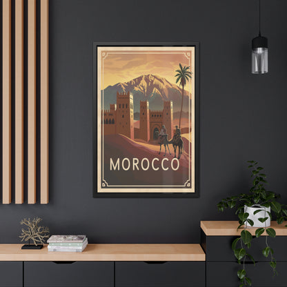 Framed Morocco Travel Poster — Vintage Desert Wall Art_M