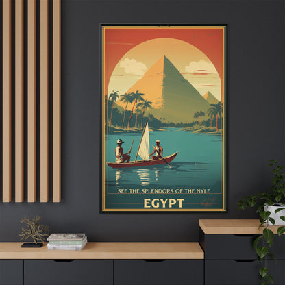 See the Splendors of the Nile — Egypt Vintage Matte Canvas Framed