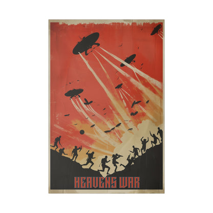 "Vintage Sci-Fi Poster - 'Heavens War: Invasion from Above' Retro Apocalypse Artwork", Classic Stretched Canvas