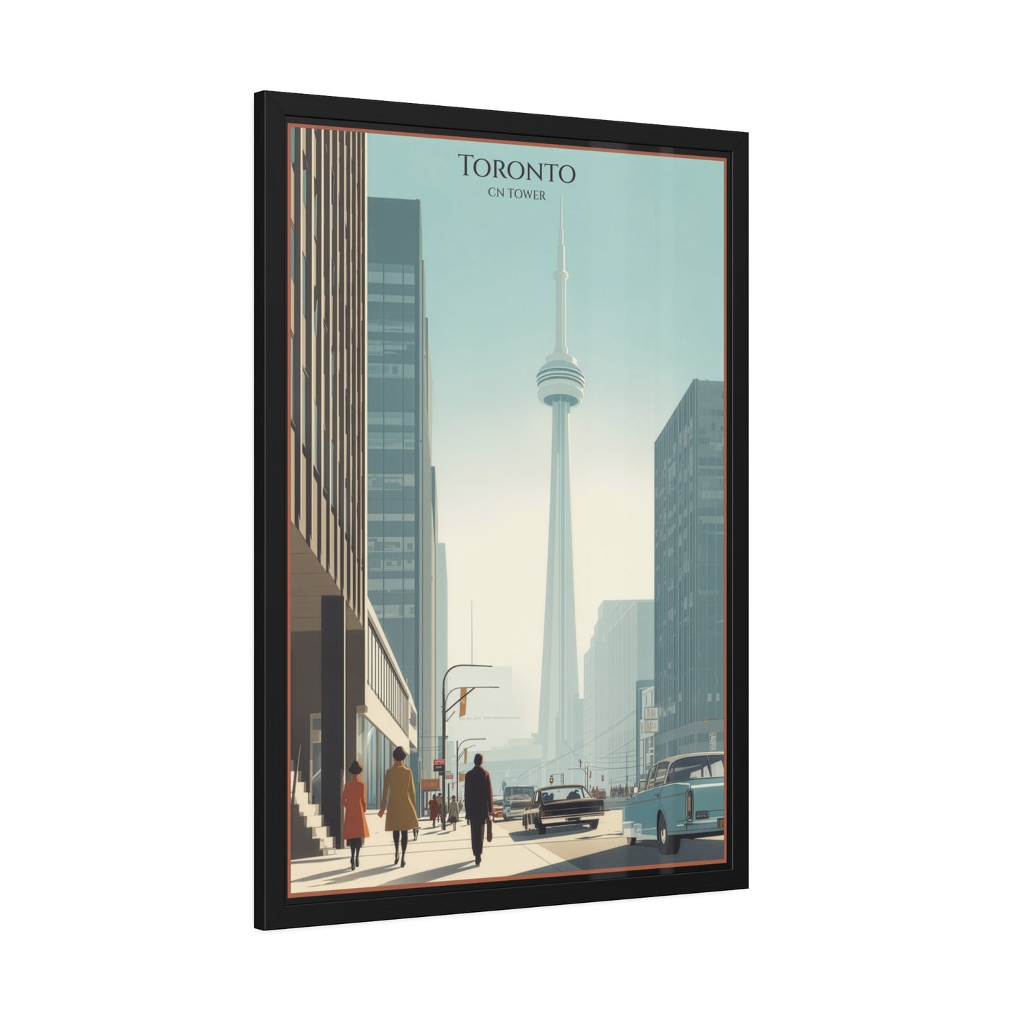 Toronto CN Tower Framed Poster — Vintage Cityscape Wall Art