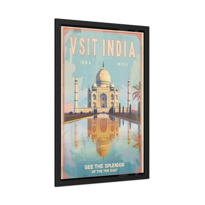 Vintage India Travel Poster — “See the Splendor of the East” | Framed Wall Art by Vintageanna