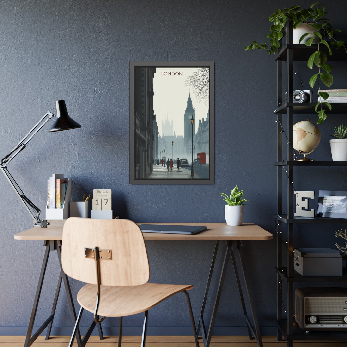 London Vintage Street Framed Poster