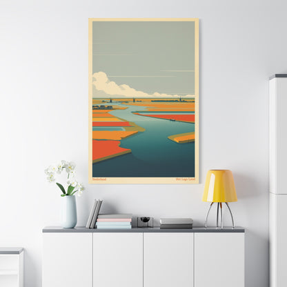 Het Lage Land 2 Vintage Netherlands Landscape Poster | Framed Canvas Print