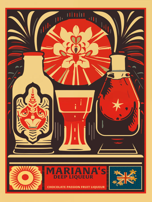 "Vintage Mariana's Chocolate Passion Fruit Liqueur Poster - Digital download"