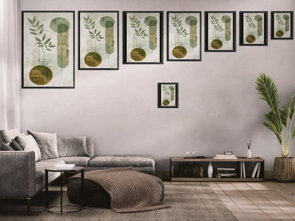 Modern Botanical Framed Poster | Minimalist Nature Wall Art Print, Contemporary Green Décor & Gift for Plant Lovers