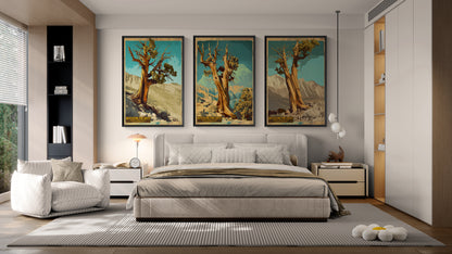Bristlecone Pine Forest Vintage Travel Poster — Set of 3-32×48 | California National Park Wall Art