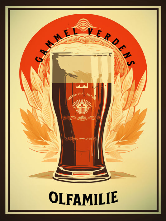 "Vintage Gammel Verdens Beer Denmark Poster - Olfamilie (Old world family beer) Digital download