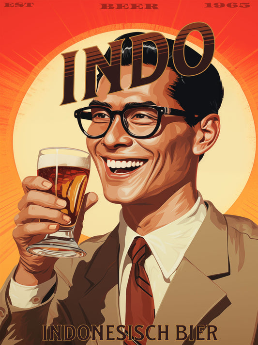"Vintage Indo Beer Poster - Indonesisch Bier 1965 (Indonesian Beer Dutch) Digital download"