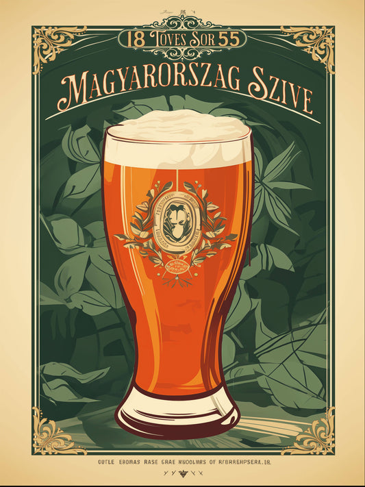 "Vintage Hungarian Beer Poster - Magyarország Szíve(Heart of Hungary) Digital download"