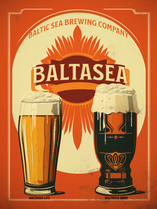"Vintage Baltasea Brewing Poster - Baltic Sea Brewing Company Digital download"