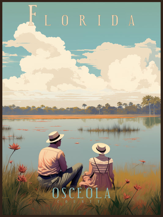 "Vintage Florida Poster - Osceola County Scenic Digital download"