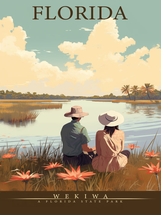 "Vintage Florida Nature Poster - Wekiwa State Park Digital download"