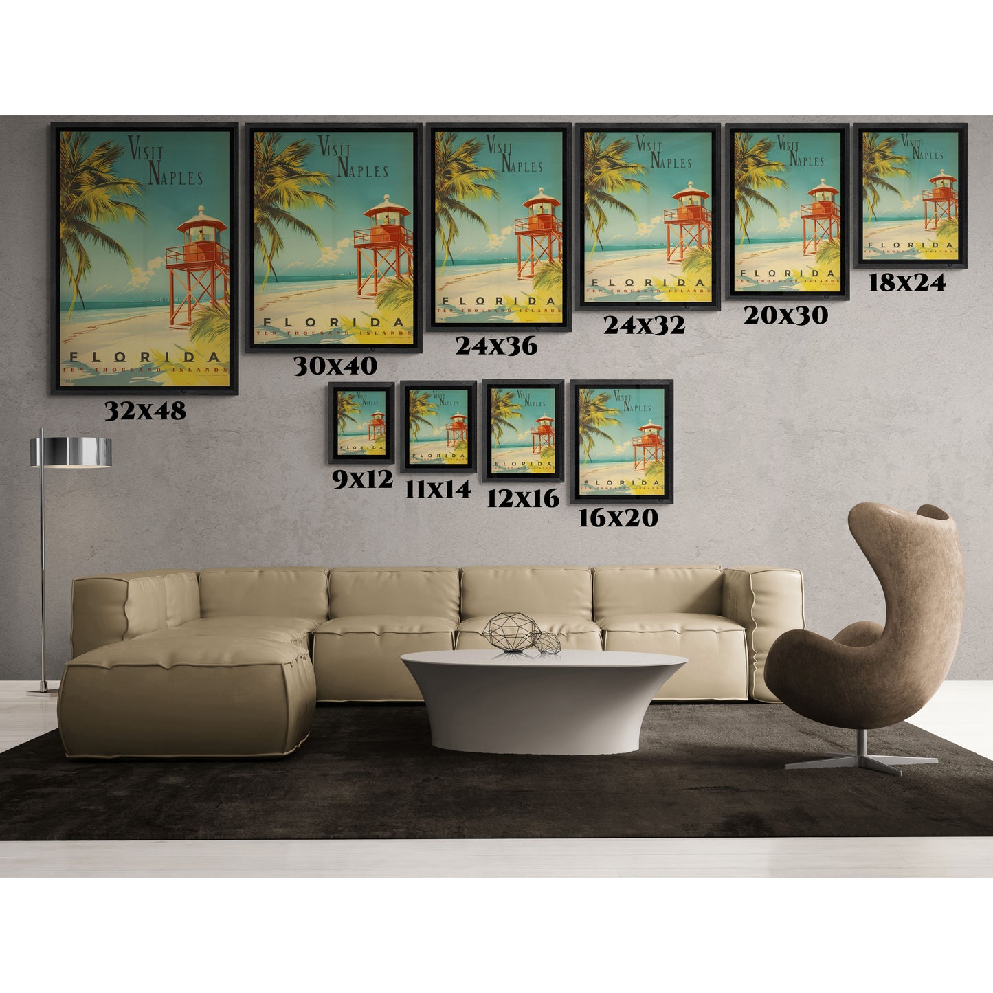 "Visit Naples, Florida – Explore the Tranquil Shores of the Ten Thousand Islands" Matte Canvas, Black Frame