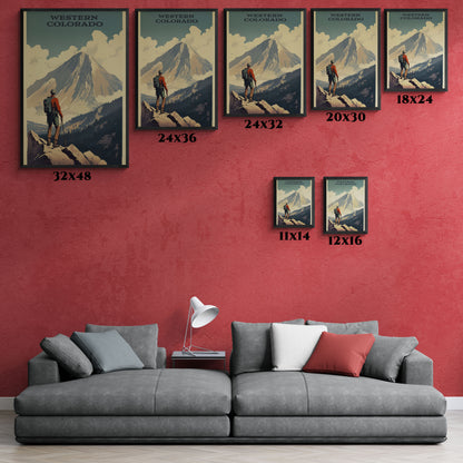 Vintage Colorado Travel Poster - Western Colorado Mountain Exploration Art Framed Posters