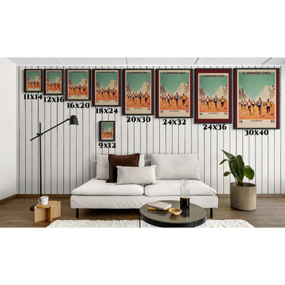 "Il Grande Giro – Vintage South American Marathon Canvas (1950)"Matte Canvas, Black Frame