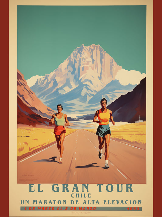 "El Gran Tour Chile Marathon – High Elevation Race Art Digital download"