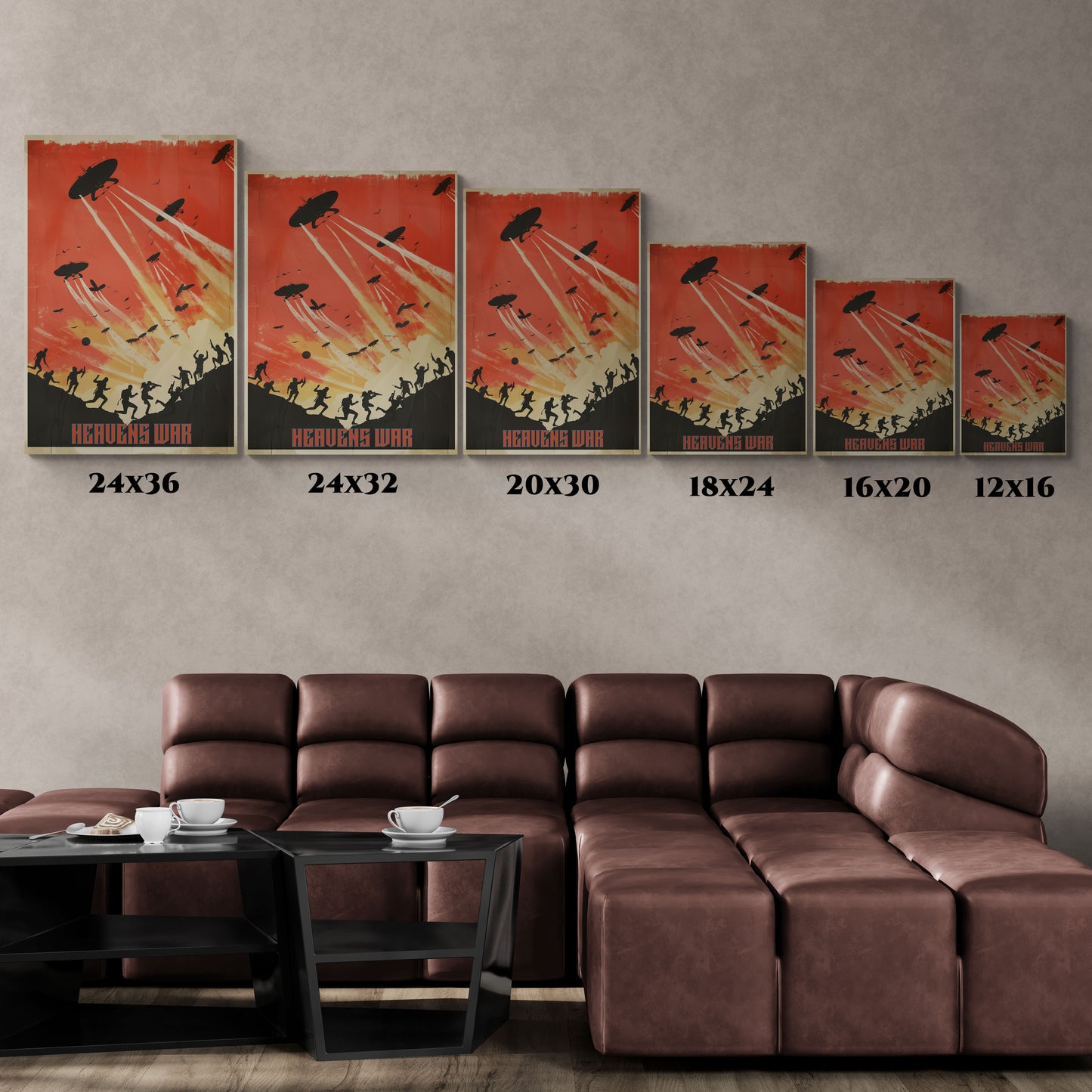 "Vintage Sci-Fi Poster - 'Heavens War: Invasion from Above' Retro Apocalypse Artwork", Classic Stretched Canvas