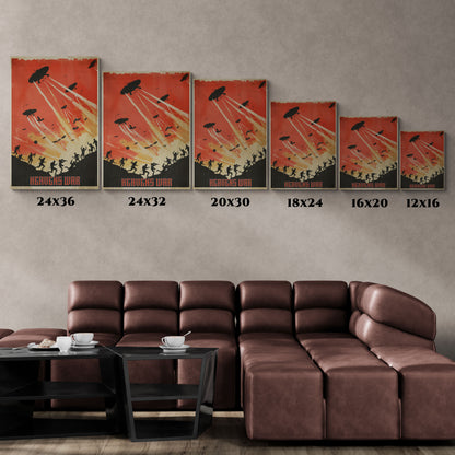 "Vintage Sci-Fi Poster - 'Heavens War: Invasion from Above' Retro Apocalypse Artwork", Classic Stretched Canvas