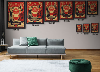 "Vintage Mariana's Deep Liqueur Poster - Matte Canvas Wall Art with Black Frame" Matte Canvas, Black Frame