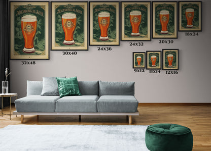 "Vintage Magyarország Sör Poster - Matte Canvas Wall Art with Black Frame" Matte Canvas, Black Frame