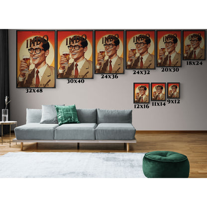"Vintage Indo Beer Poster - Indonesisch Bier 1965 Matte Canvas Wall Art with Black Frame" Matte Canvas, Black Frame