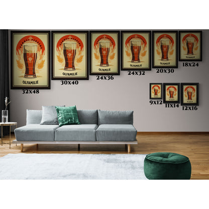 Old World beer, Danish beer. Matte Canvas, Black Frame