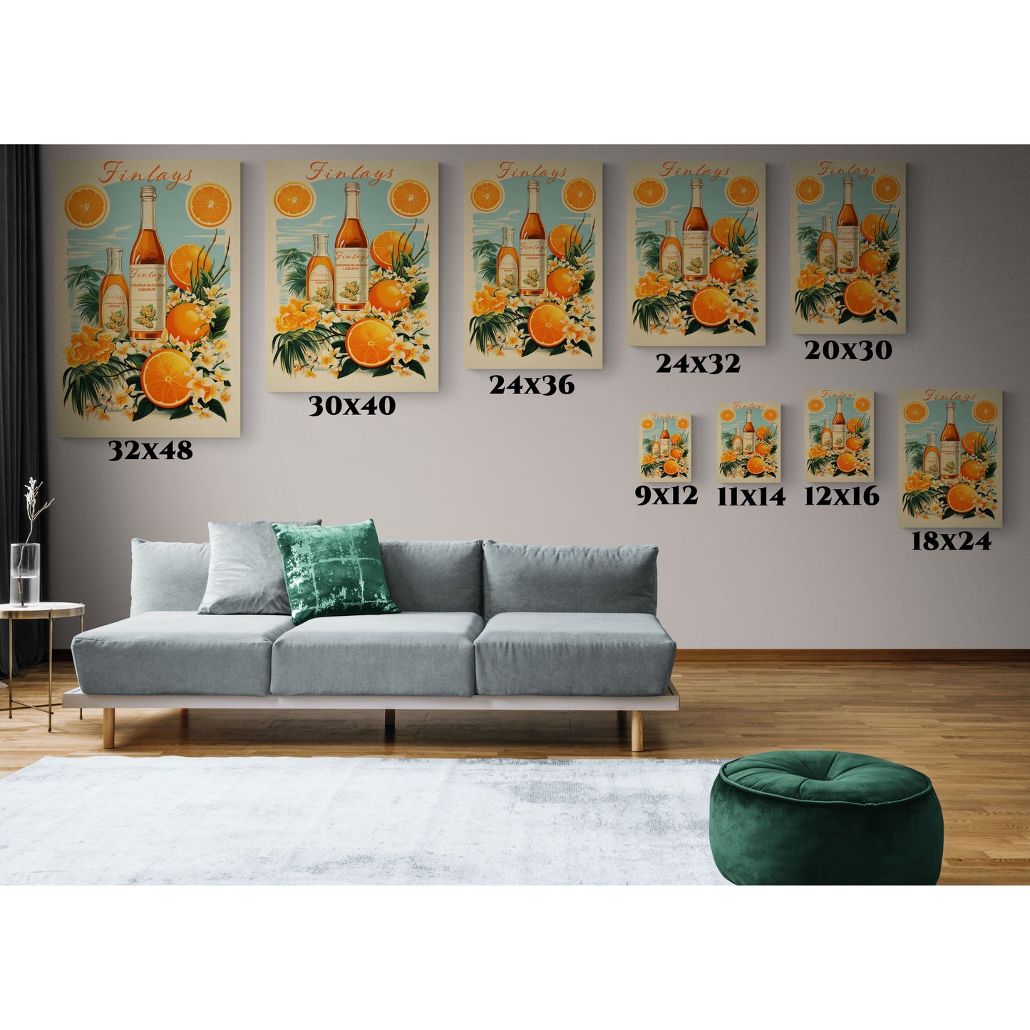 "Vintage Finlay’s Orange Blossom Liqueur Poster - Matte Canvas Stretched Wall Art" Matte Canvas, Stretched, 1.25"