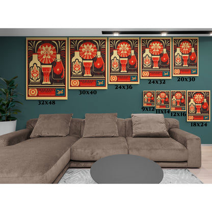 "Vintage Mariana's Deep Liqueur Poster - Chocolate Passion Fruit Frameless Stretched Matte Canvas Wall Art" Matte Canvas, Stretched, 1.25"