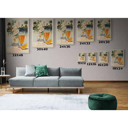 "Vintage Finlay’s Orange Blossom Liqueur Poster - Matte Canvas Stretched Wall Art" Matte Canvas, Stretched, 1.25"