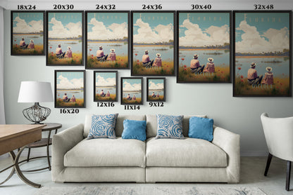"Vintage Florida Poster - Osceola County Scenic Matte Canvas Wall Art with Black Frame" Matte Canvas, Black Frame