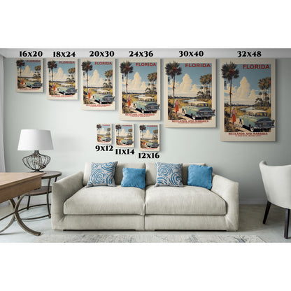 "Vintage Florida Wetlands and Marshes Poster - St. Johns River Matte Stretched Canvas Wall Art" Matte Canvas, Stretched, 1.25"