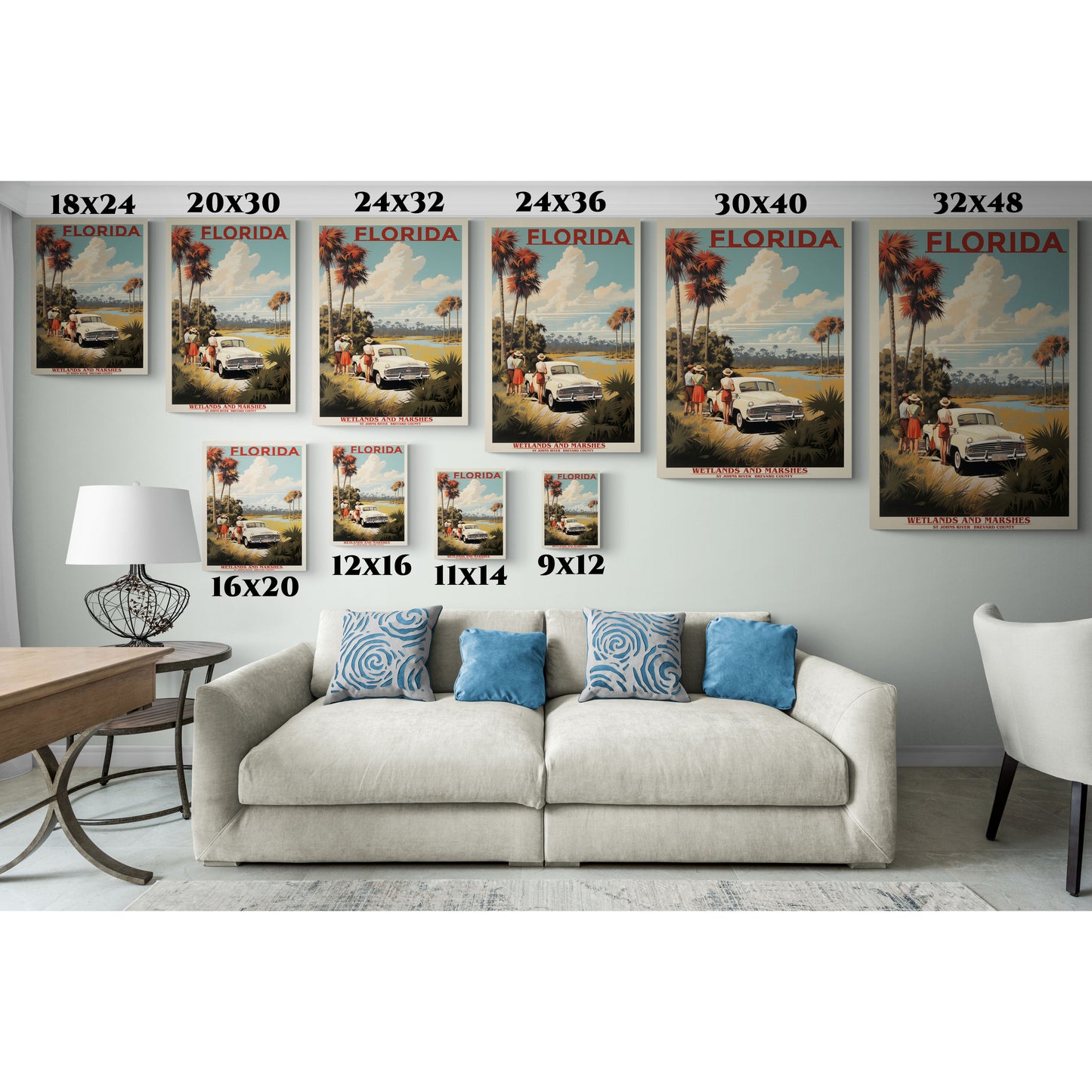 "Vintage Florida Wetlands and Marshes Poster - St. Johns River Matte Stretched Canvas" Matte Canvas, Stretched, 1.25"