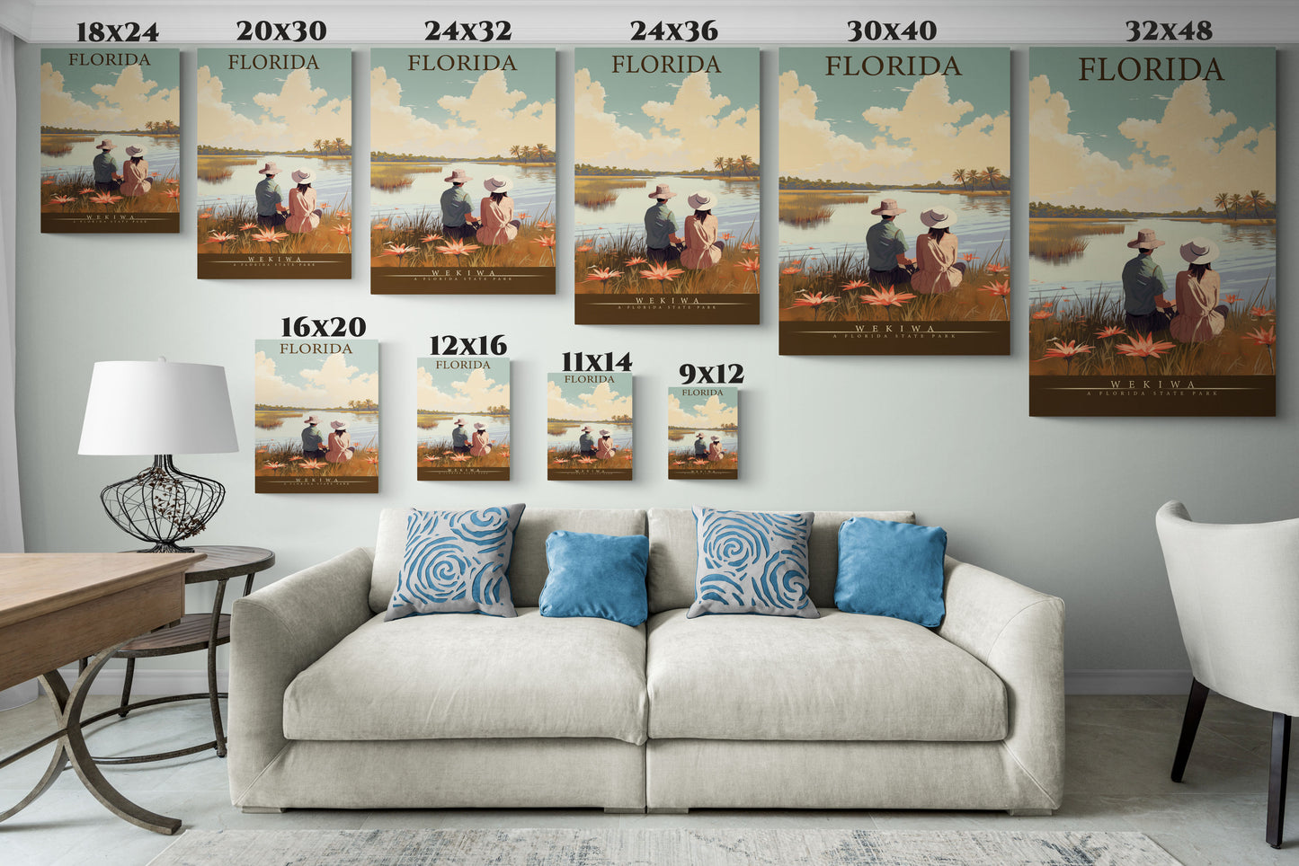 "Vintage Florida Wekiwa State Park Poster - Matte Canvas Stretched Wall Art" Matte Canvas, Stretched, 1.25"