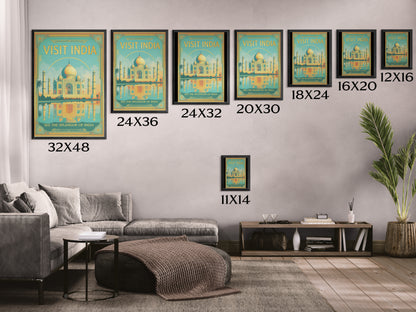 Vibrant Visit India Framed Poster — Wanderlust Travel Art by Vintageanna_M