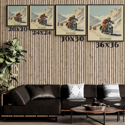 "Vintage Moto Colorado – Adventure Motorcycling in the Rockies" Gallery Canvas Wraps, Square Frame