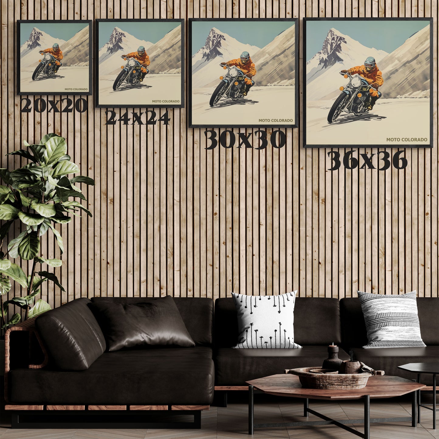 "Vintage Moto Colorado Adventure – High-Speed Motorcycle Art" Gallery Canvas Wraps, Square Frame