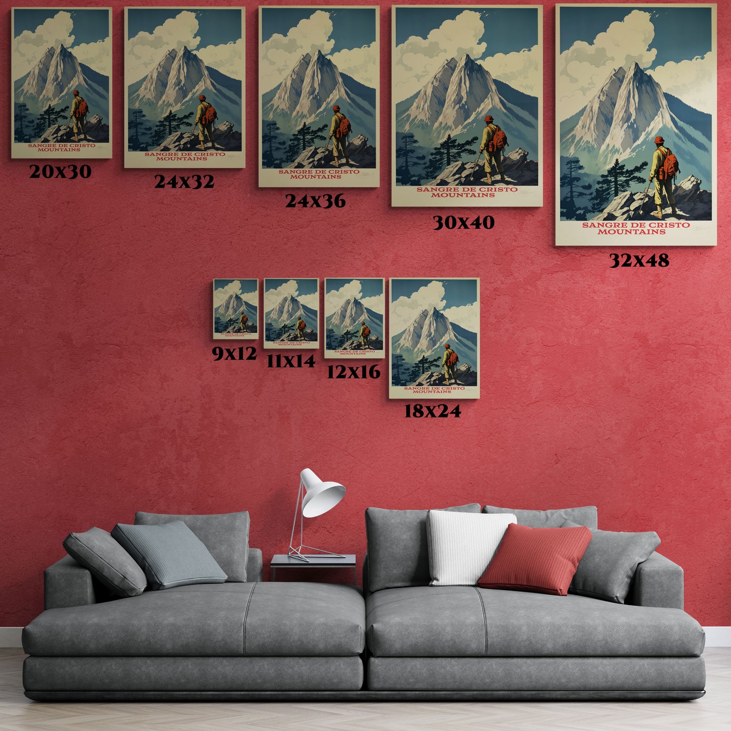 "Sangre de Cristo Mountains Explorer Poster - Matte Stretched Canvas Wall Art" Matte Canvas, Stretched, 1.25"
