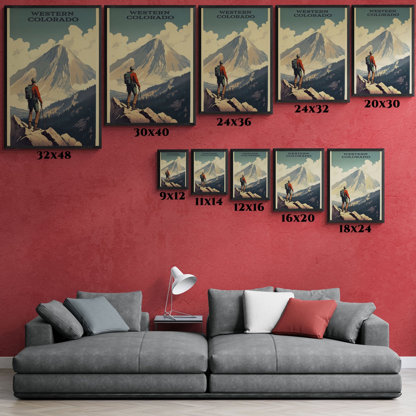 "Vintage Western Colorado Adventure Poster - Matte Canvas Wall Art with Black Frame" Matte Canvas, Black Frame