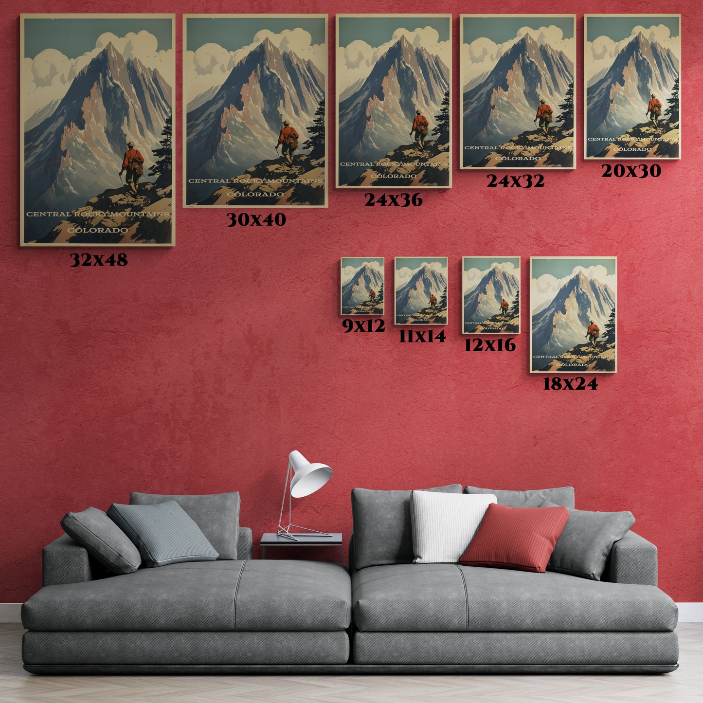 "Central Rocky Mountains Colorado Poster - Matte Stretched Canvas Wall Art" Matte Canvas, Stretched, 1.25"