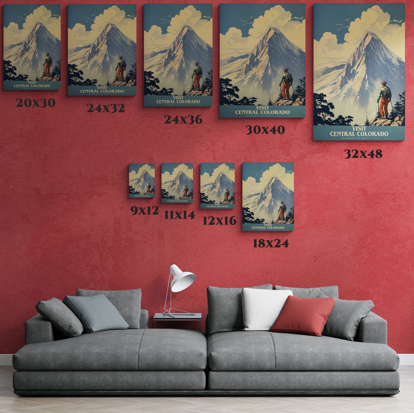 "Visit Central Colorado Poster - Matte Stretched Canvas Wall Art" Matte Canvas, Stretched, 1.25"
